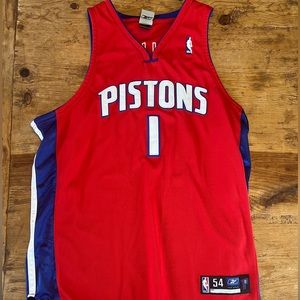 NBA Reebok Team Apparel Detroit Pistons Chauncey Billups Red alternative Jersey